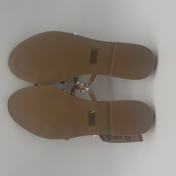 804- Steve Madden Slip-On 3 Band Studded Sandals Size 10 NWT - Picture 5 of 7